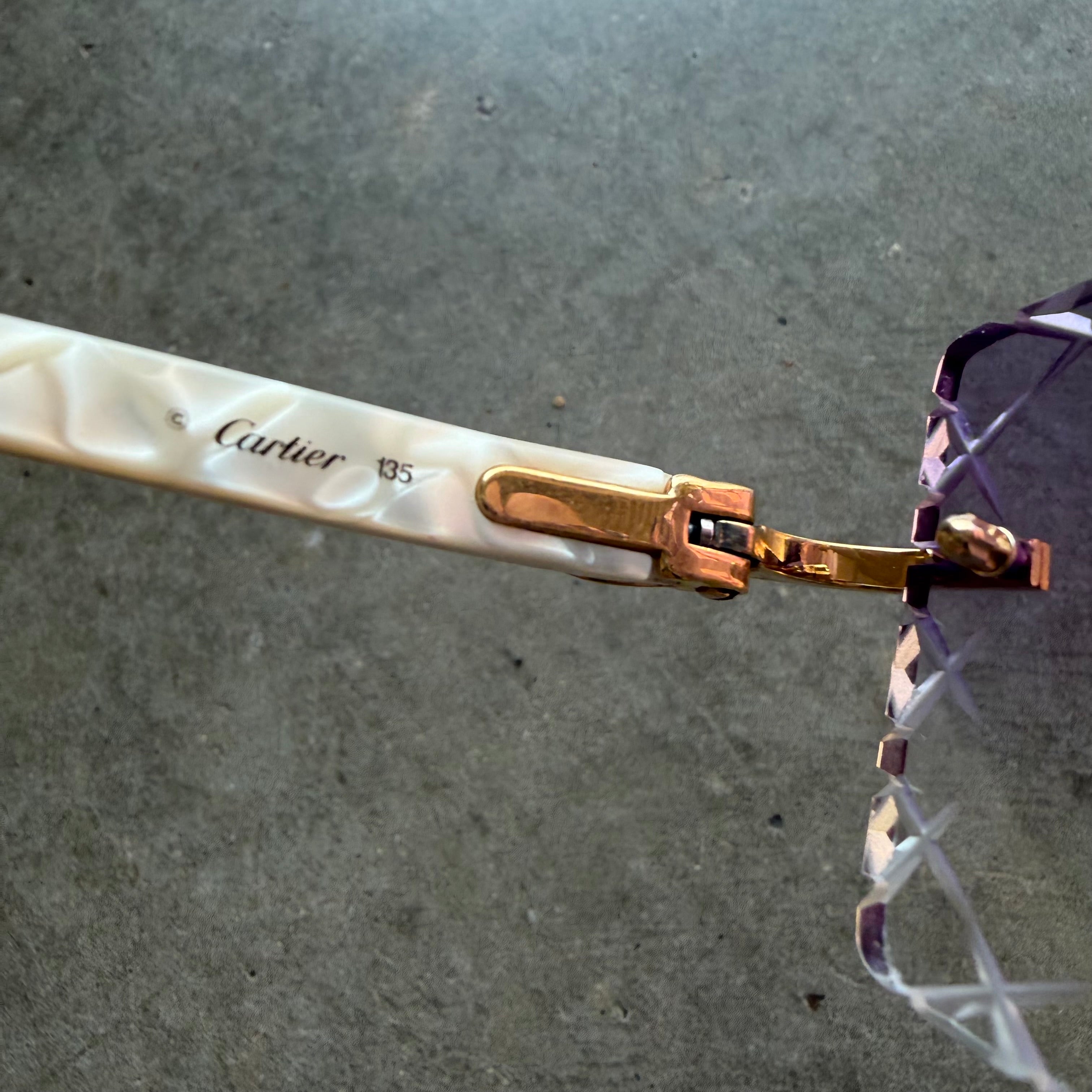 Cartier Purple Lense Diamond Cut Frames