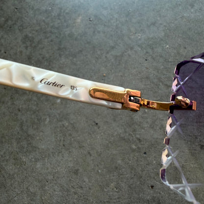 Cartier Purple Lense Diamond Cut Frames