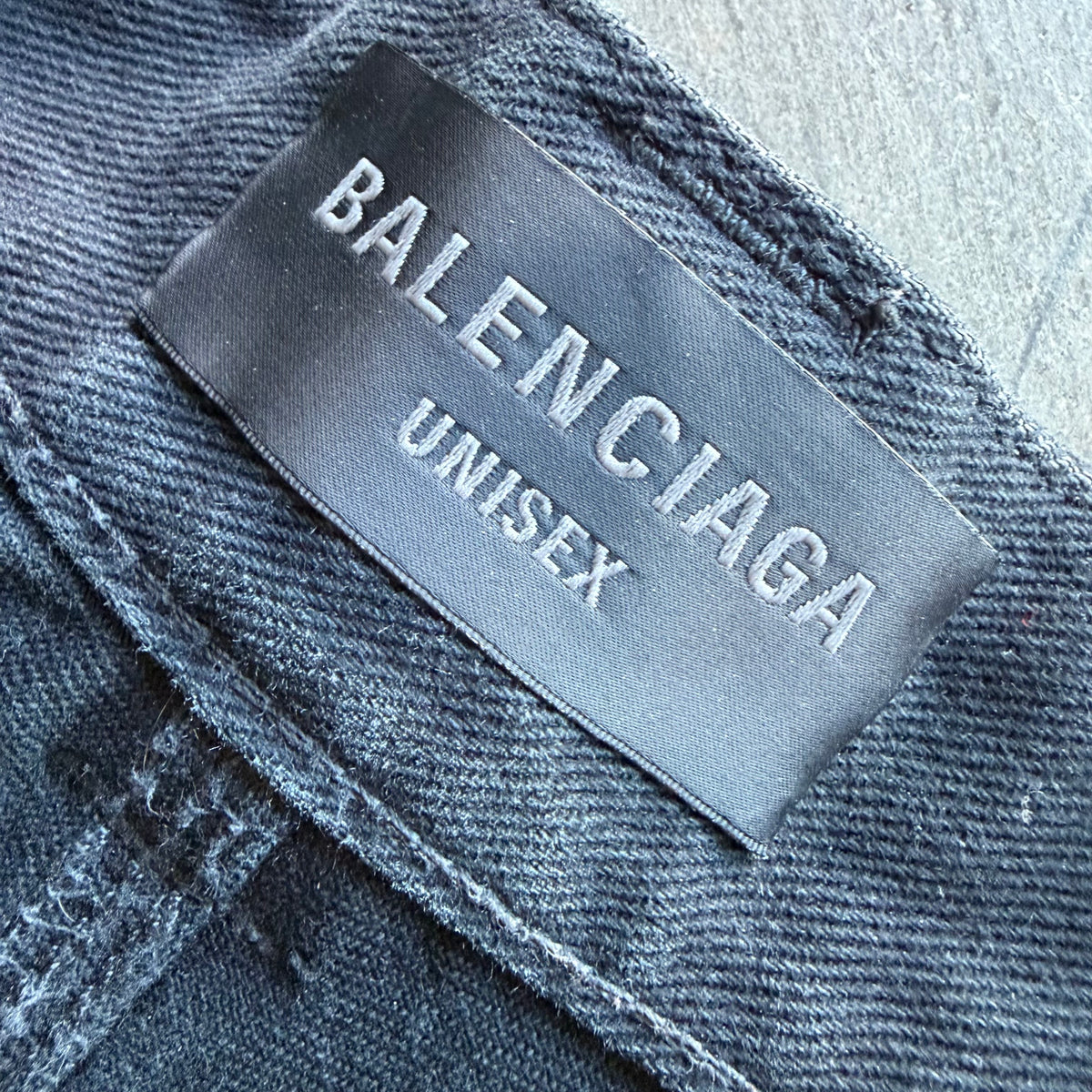 34x28 Balenciaga Ripped Off Baggy Jeans Black