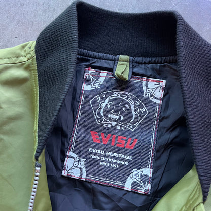 L Olive Evisu Full Zip Bomber