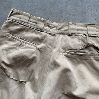 34x30 1940s Dickies Army Cloth Wool Lined Pants
