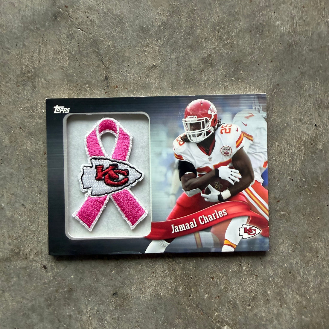 Jamaal Charles 2013 Topps Breast Cancer Awareness Patch Card
