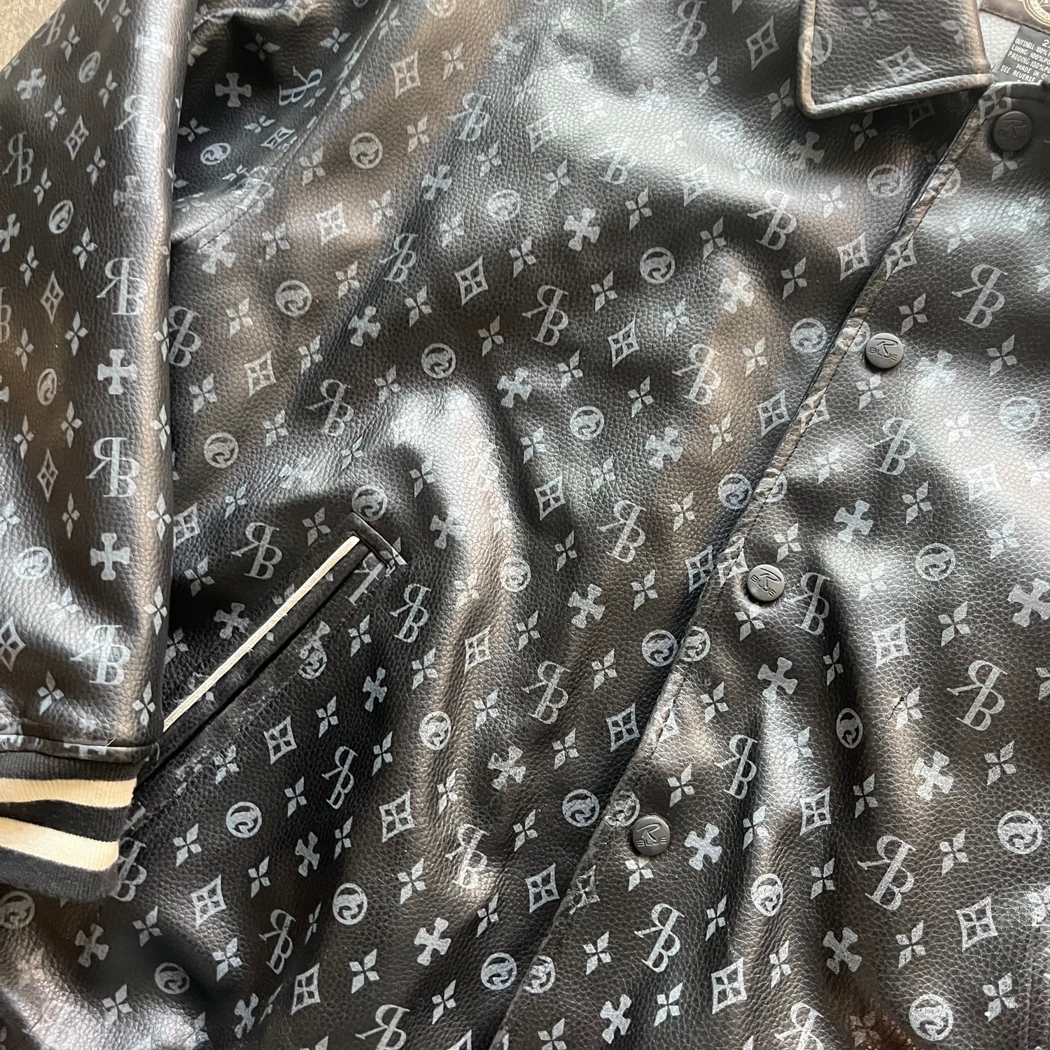 XXL Y2K RawBlue Leather Jacket