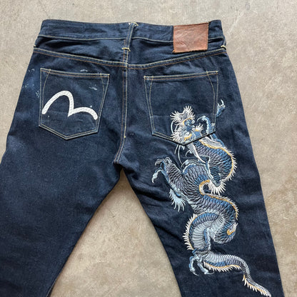 34x32 00s White Dragon Evisu Jeans