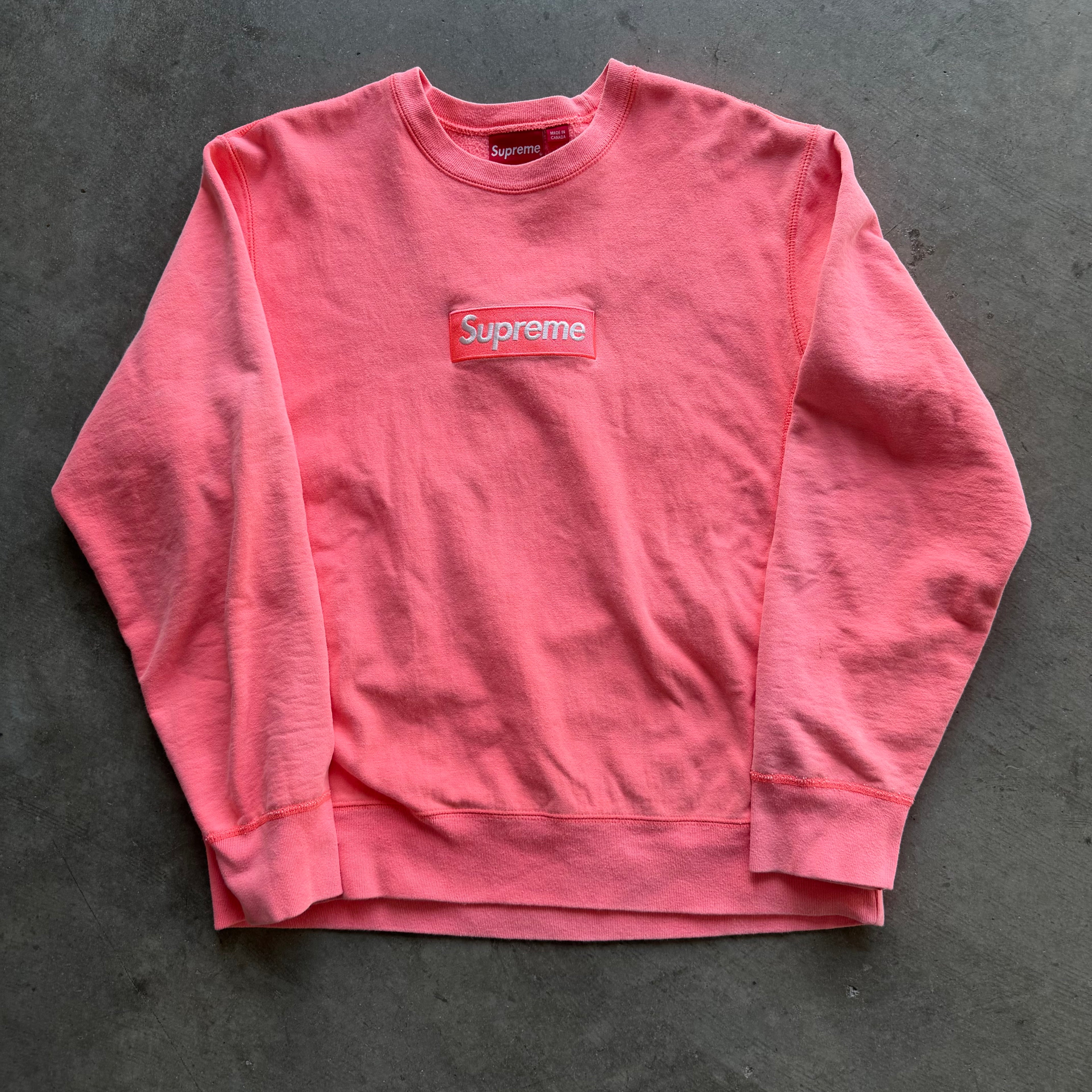L Supreme Hot Pink Box Logo Crewneck