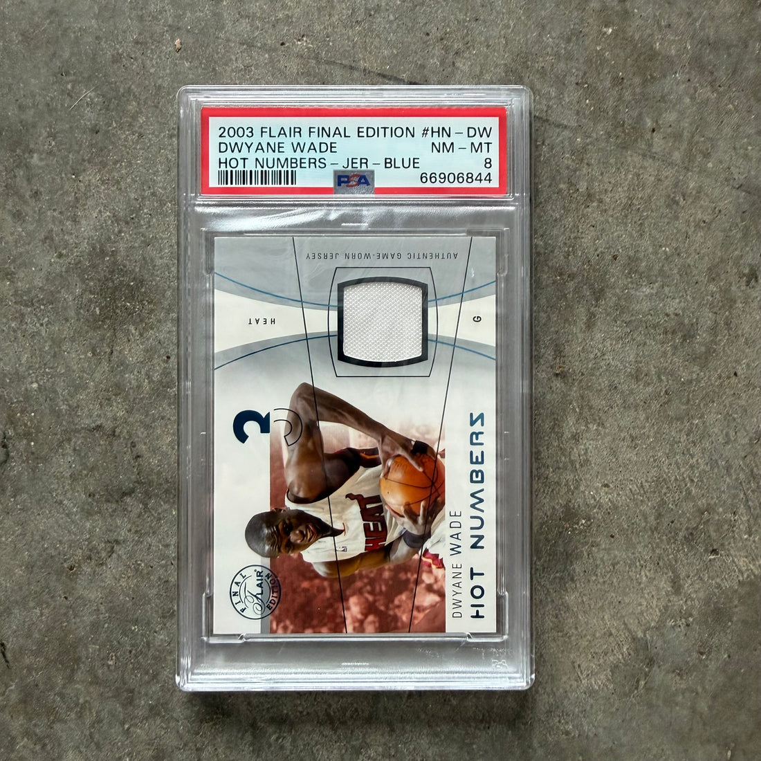 Dwayne Wade 2003 Flair Final Edition Hot Numbers Patch /250 PSA 8