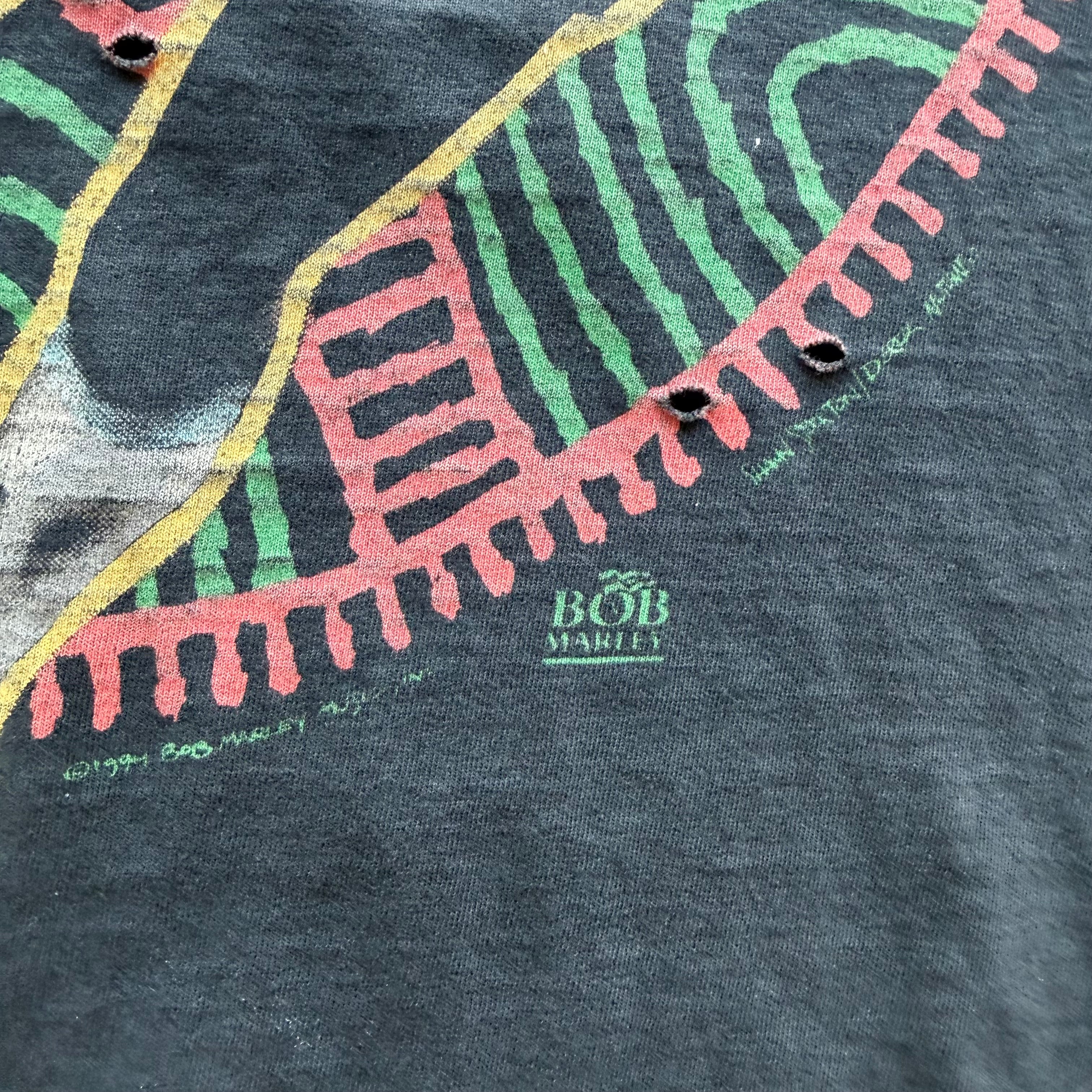 L Thrashed Bob Marley Liquid Blue Tee