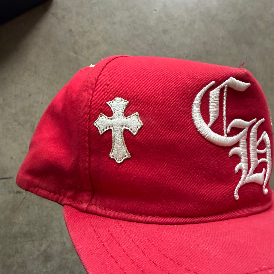 Chrome Hearts Cross Patch Baseball Hat Red