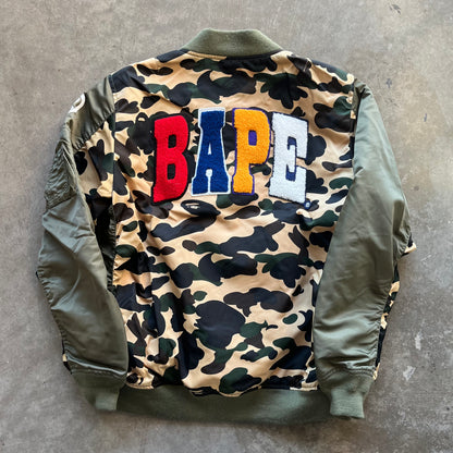 L Olive Bape Bomber Jacket