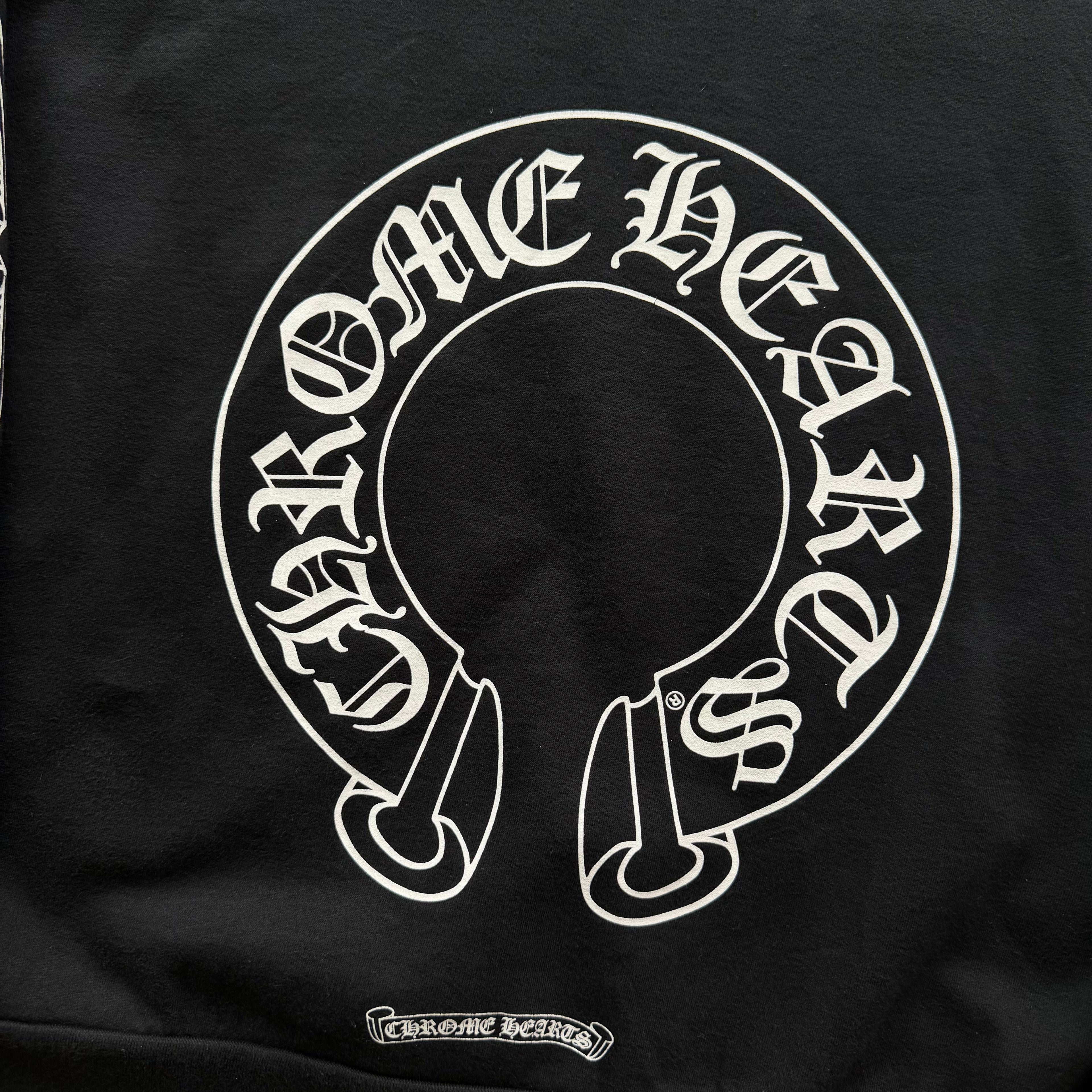 XL Chrome Hearts Floral Horseshoe Logo Crewneck Black