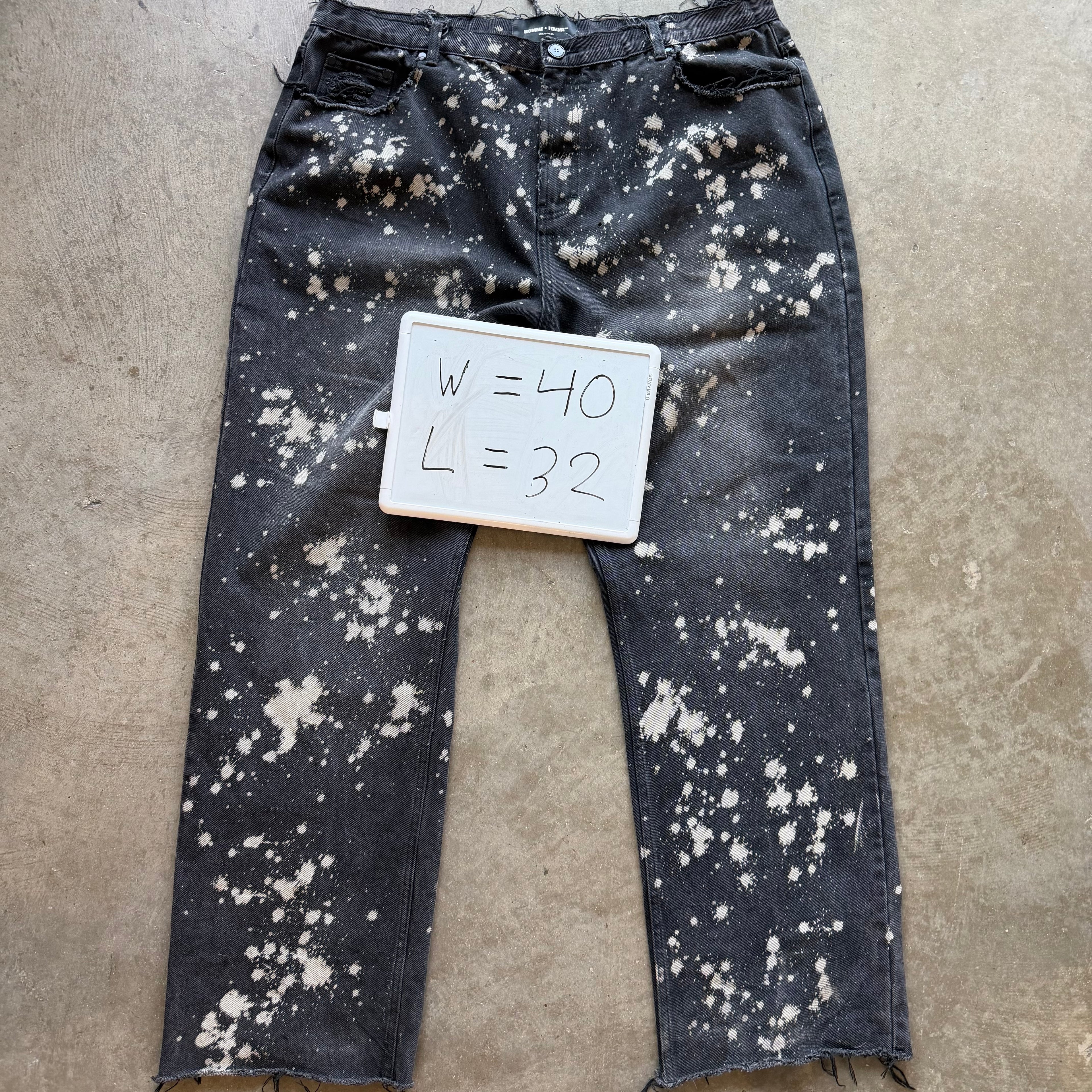 40x32 Homme Femme Bleached Jeans