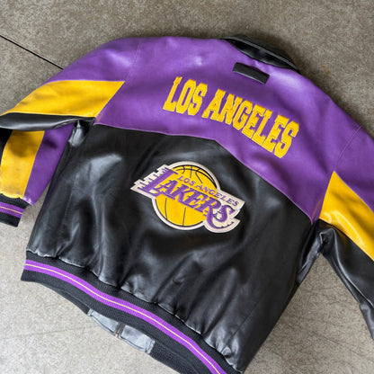 XL 90s Los Angeles Lakers Leather Jacket