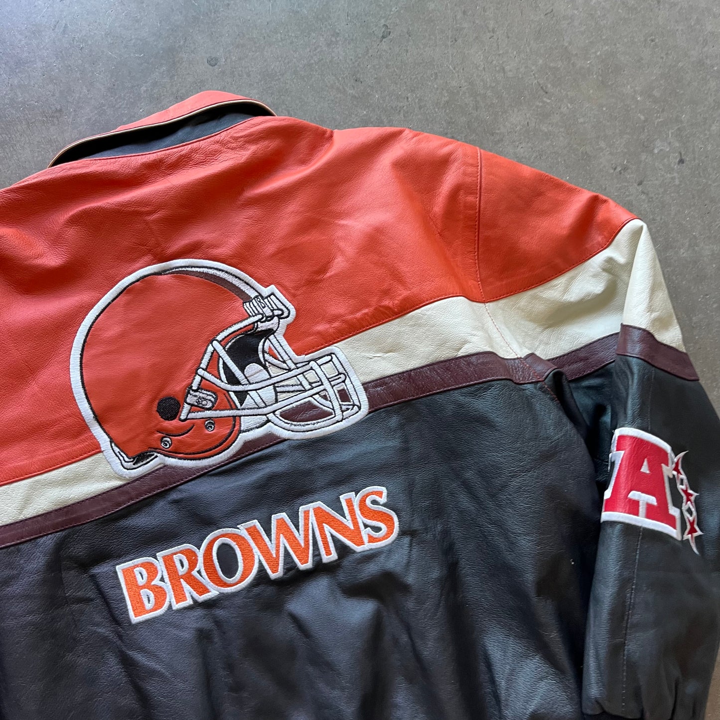 L 90s Jeff Hamilton Browns Jacket