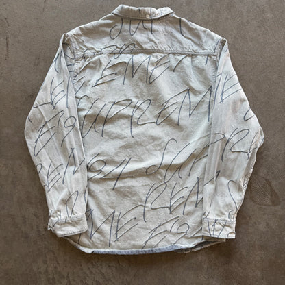 L Supreme Script Denim Button Up