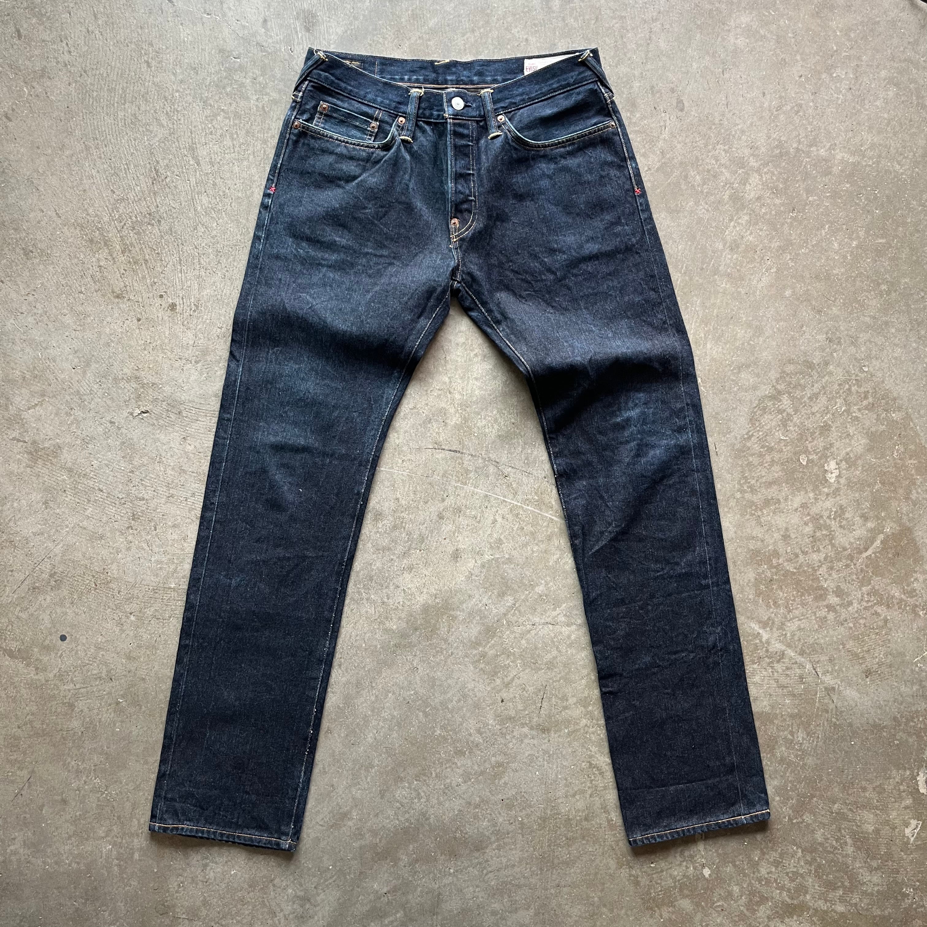 32x32 Faded Red Pocket Evisu Jeans