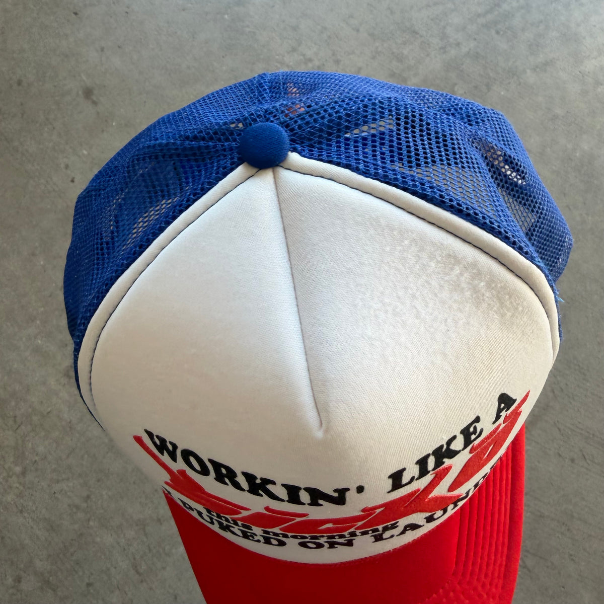 Sicko Puked On Laundry Trucker Blue Red