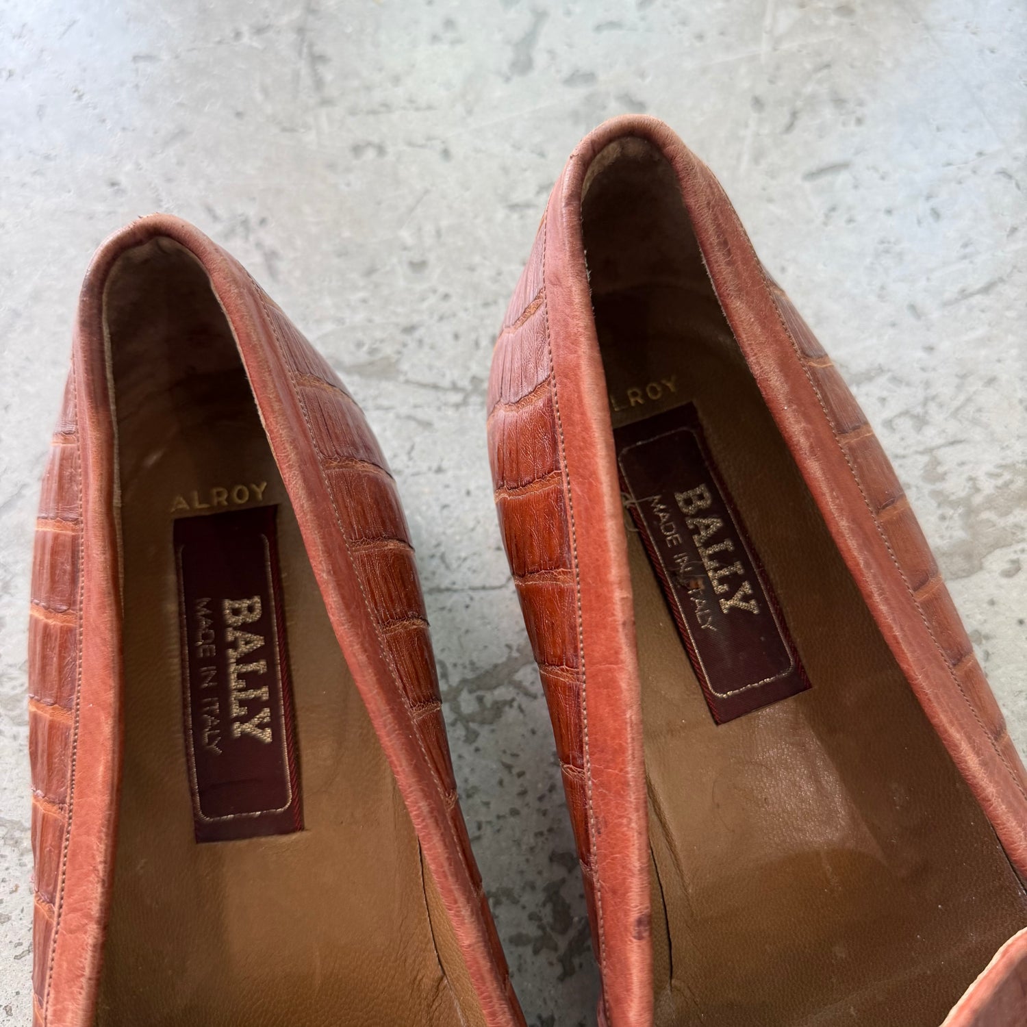 10.5 Used Vintage Bally Croc Loafers
