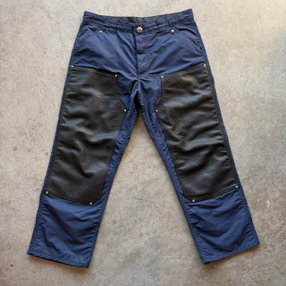 36x29 Chrome Hearts Leather Nylon Double Knees Navy