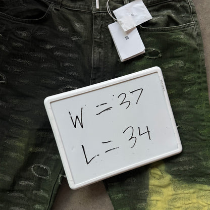 37x34 Givenchy Slim Fit Tapered Distressed Tie Dye Jeans