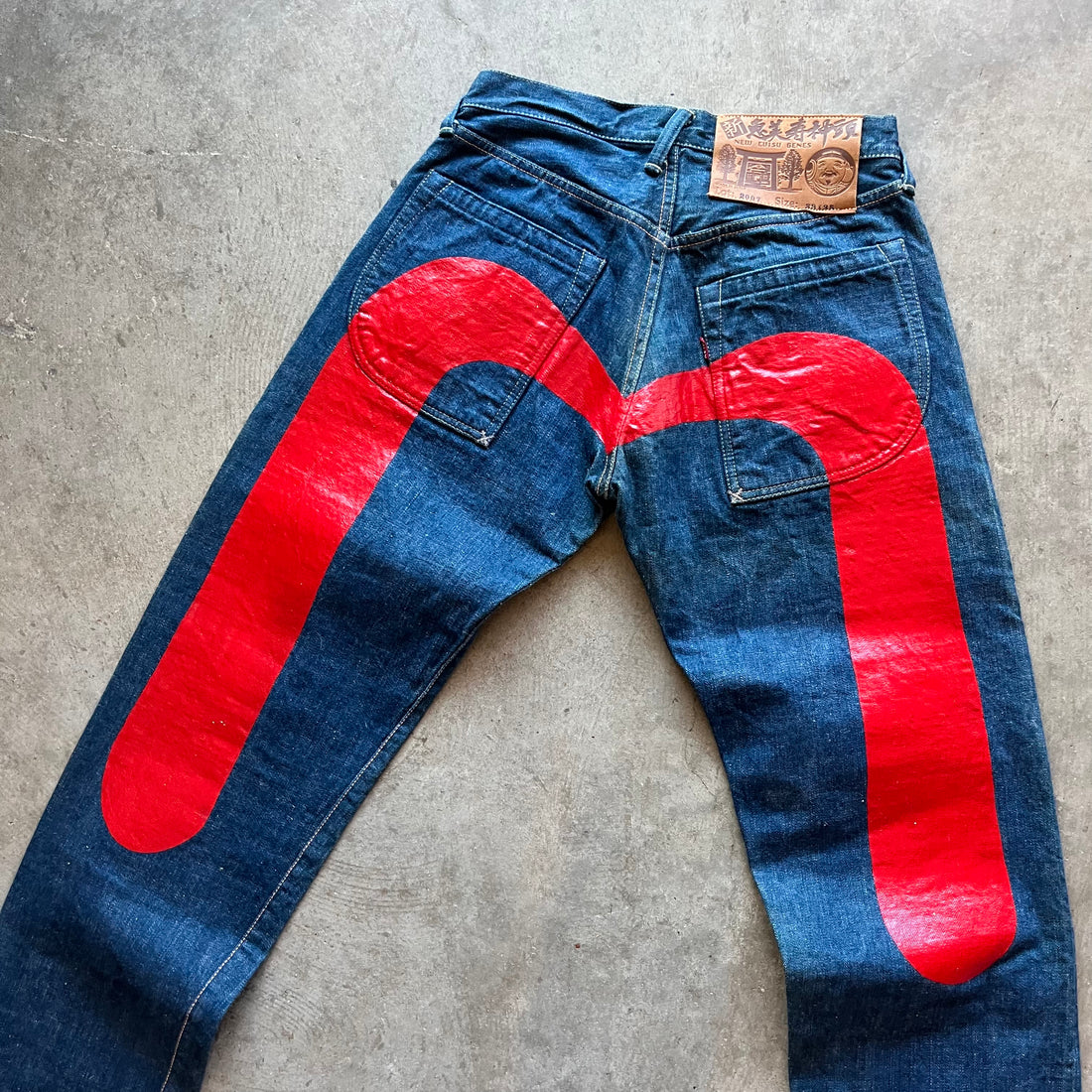 32x34 Red Daicock Evisu Jeans