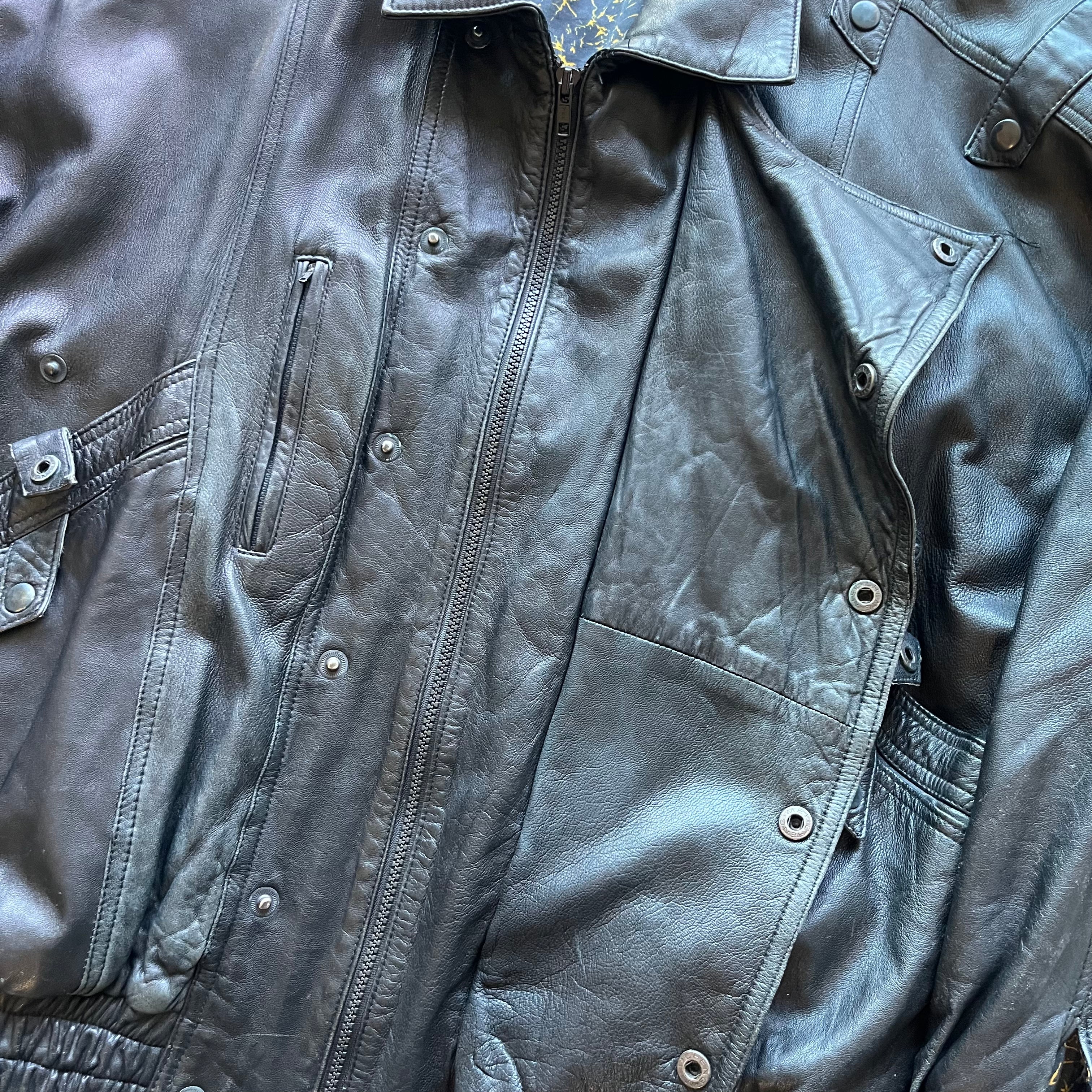 XL 90s Echtes Leder German Leather Jacket