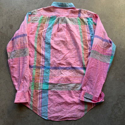 S Pink Longsleeve Polo Button Up