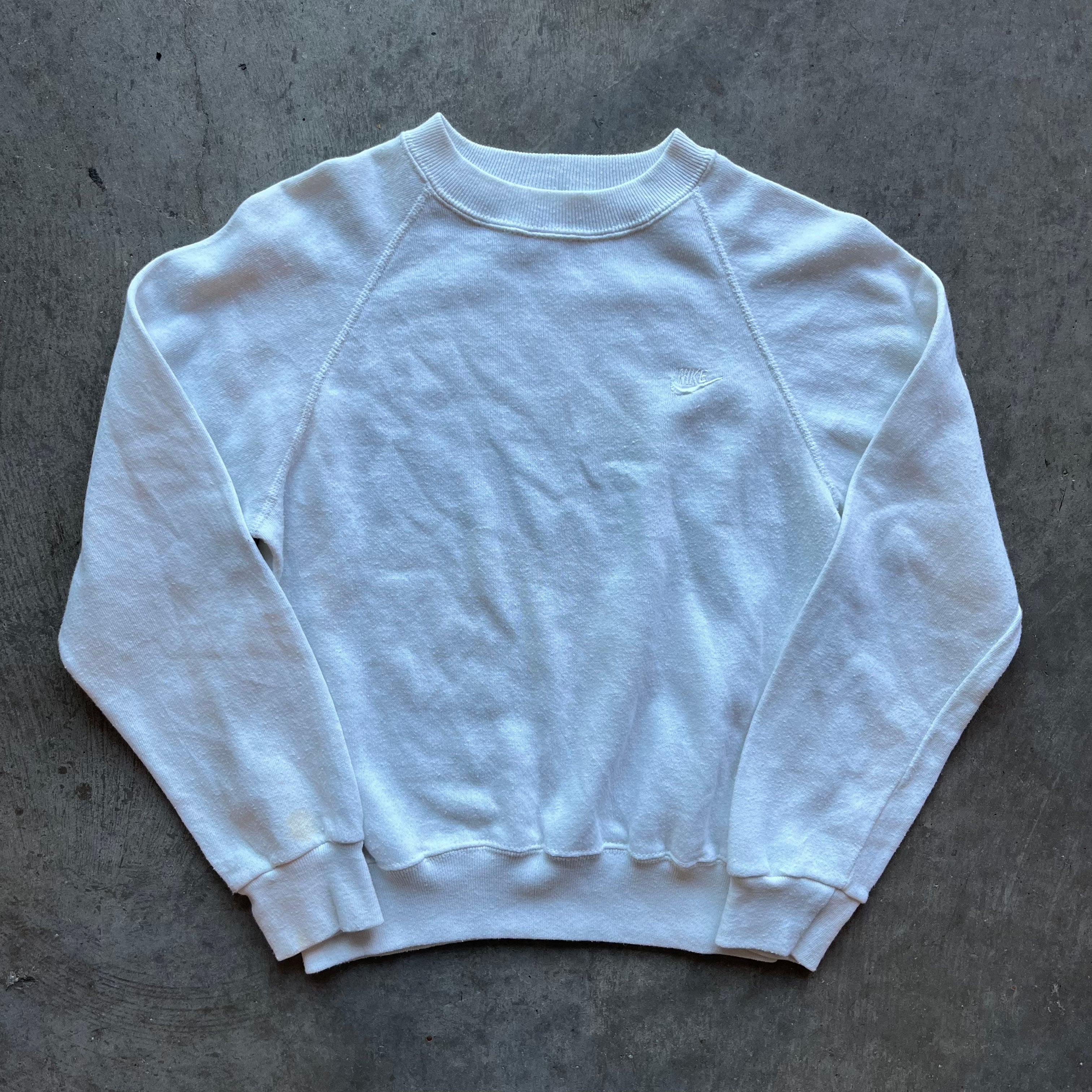 M 80s White Nike Crewneck