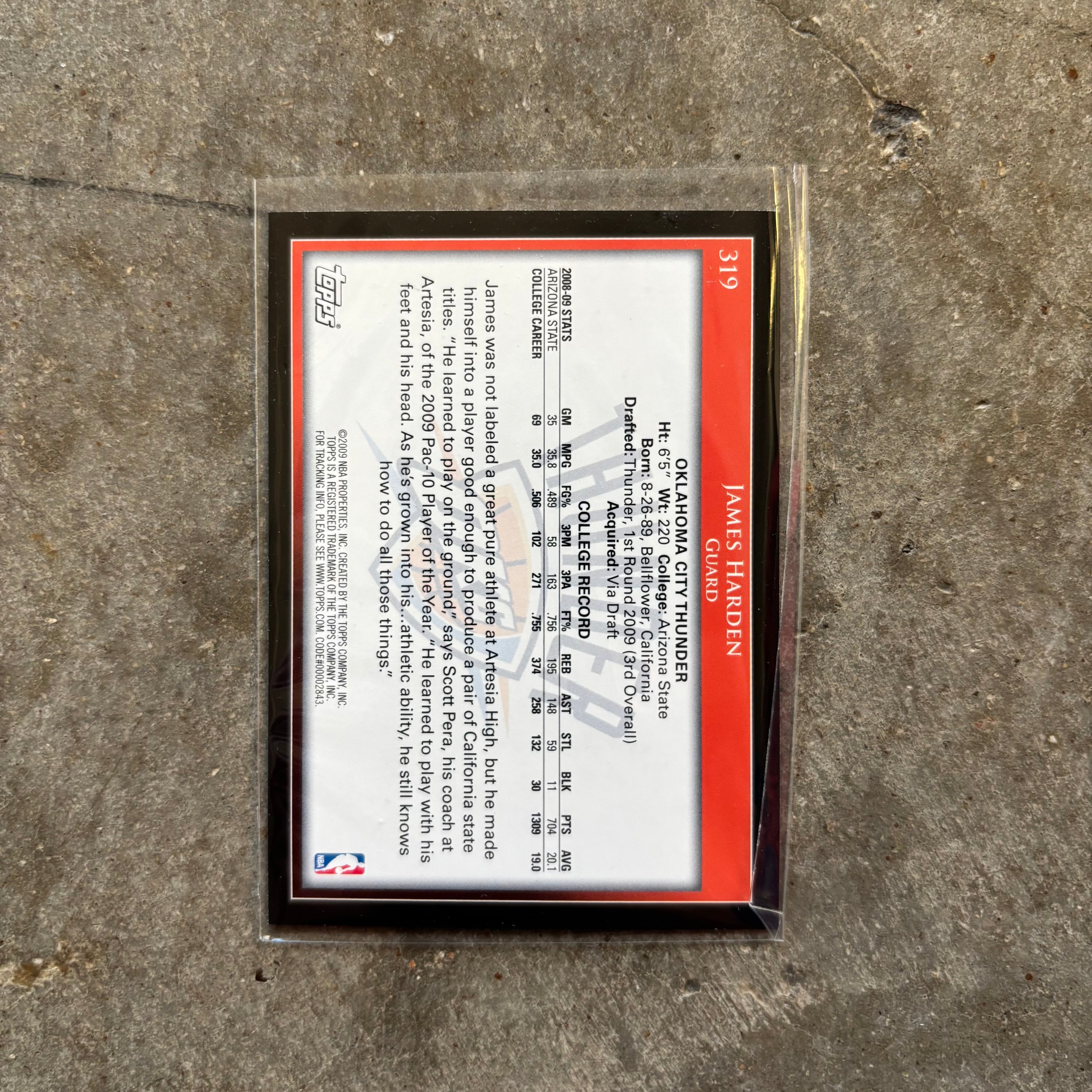 James Harden 2009 Topps Rookie