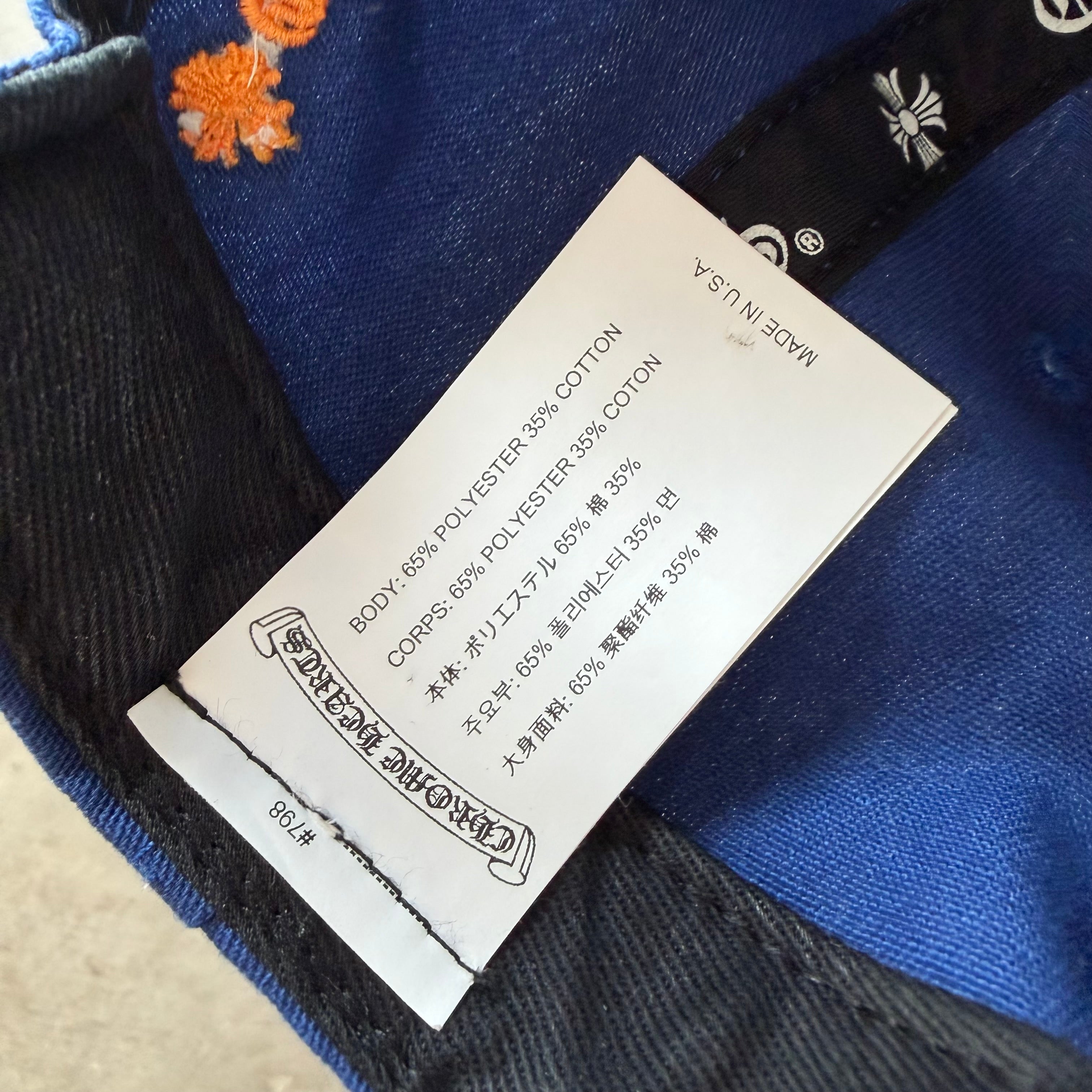 Chrome Hearts CH Baseball Hat Blue/Orange