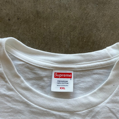 XXL White/Blue Supreme Tee