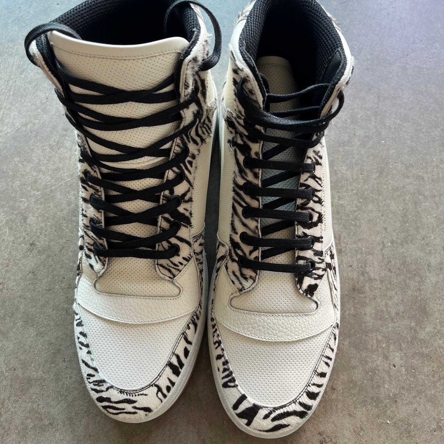 46eu Used Saint Laurent SL24 High Zebra Print