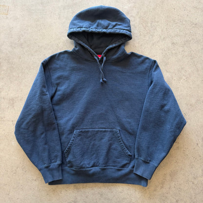 M Supreme Satin Appliqué Hoodie Navy
