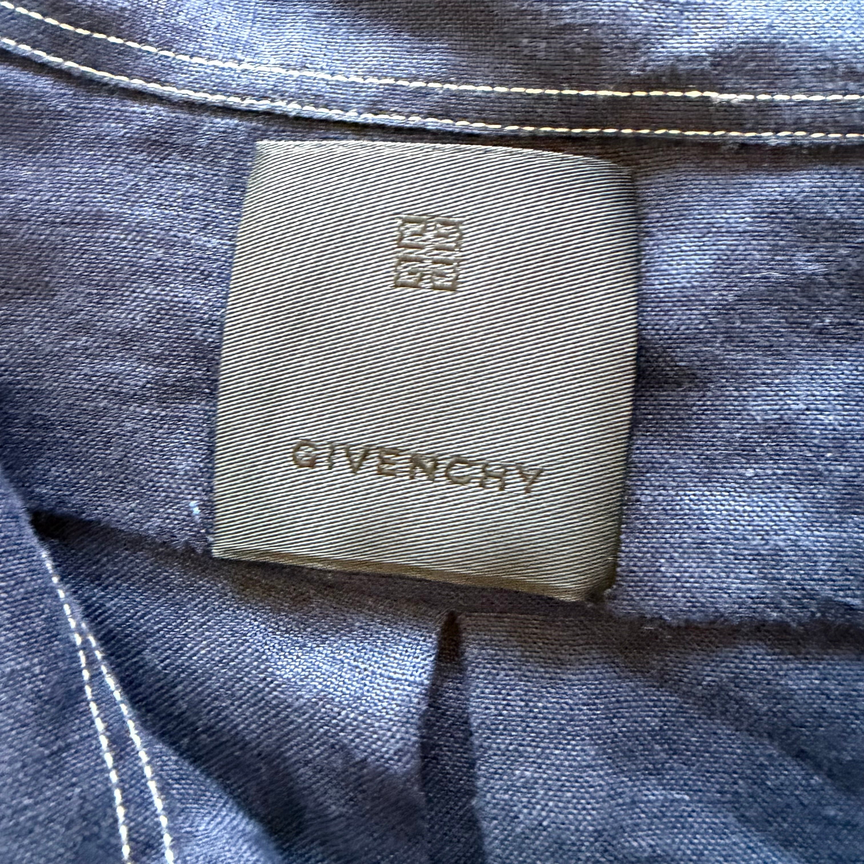 XXL Givenchy Denim Embroidered Button Up Shirt