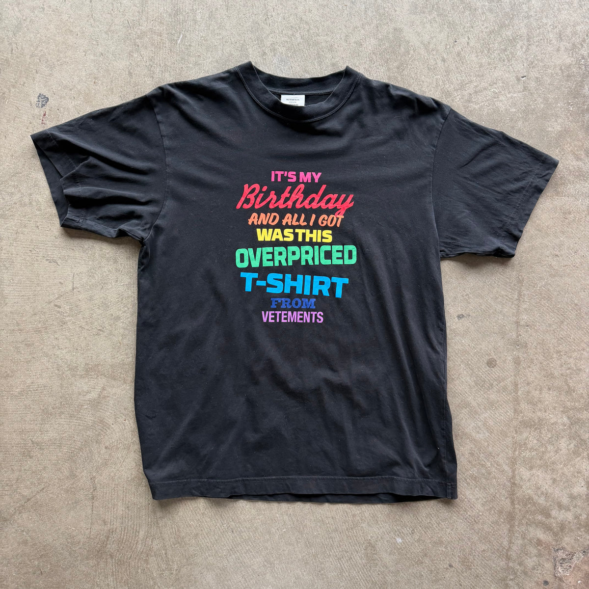 M Vetements Birthday Shirt Black