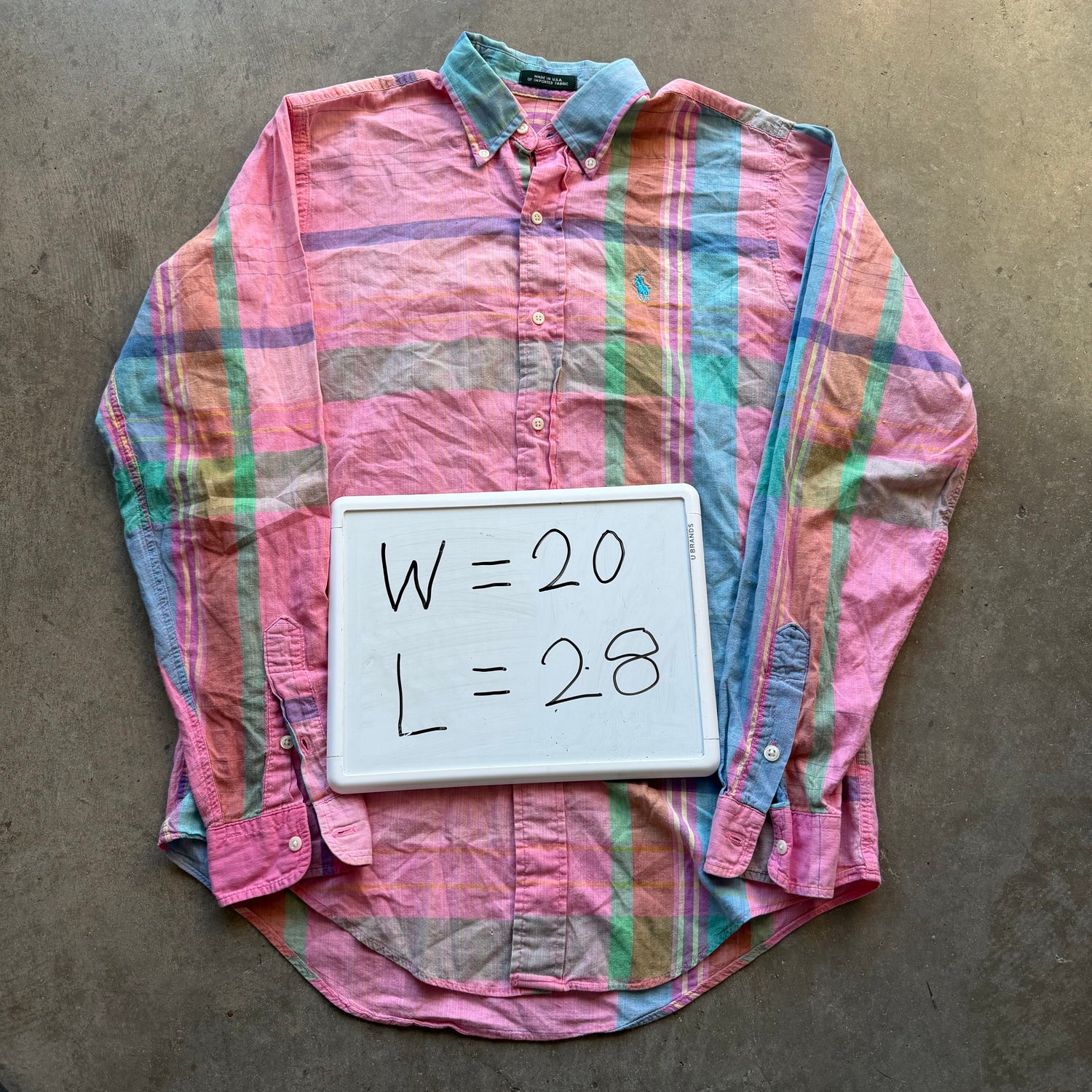 S Pink Longsleeve Polo Button Up