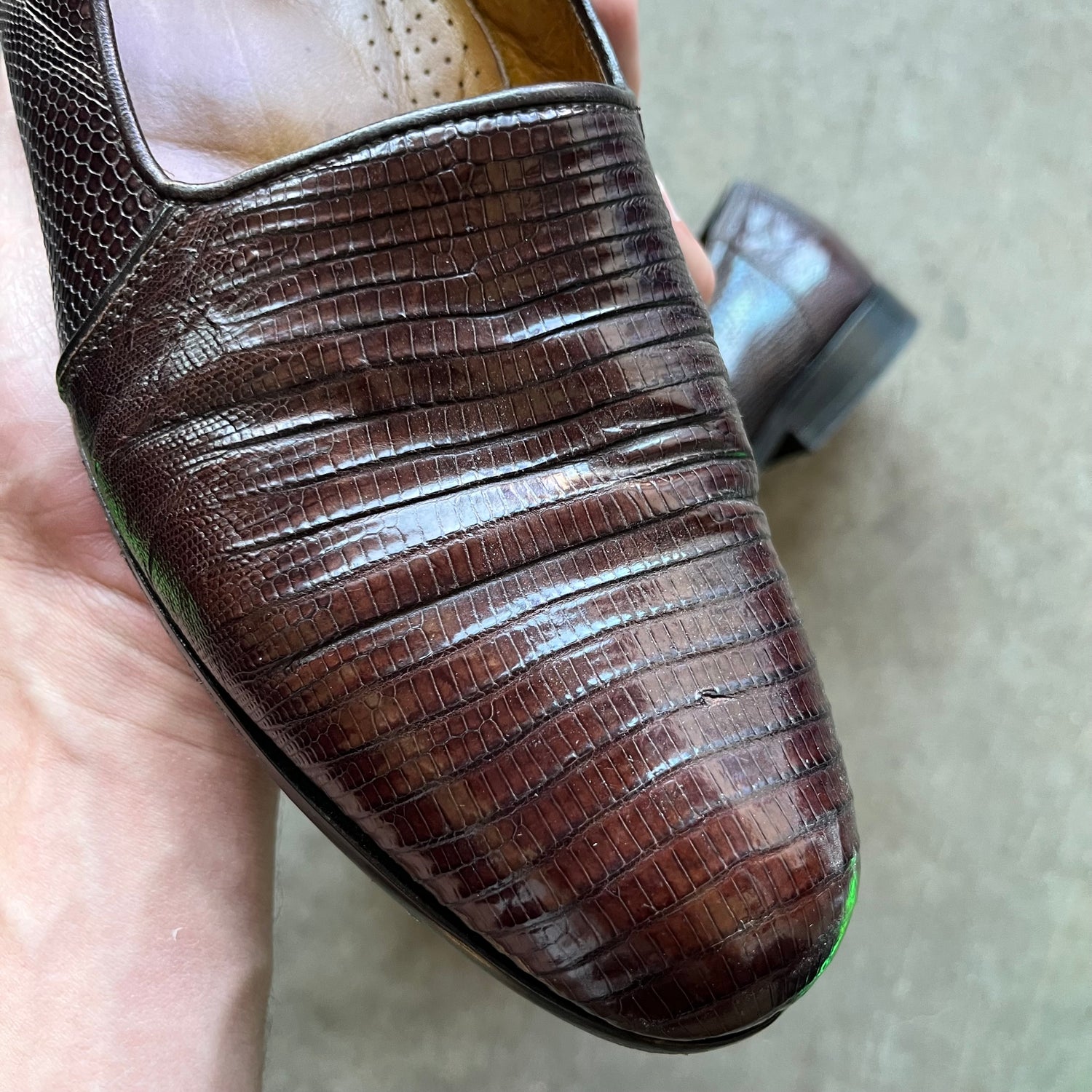 11.5 Used Zelli Teju Lizard Loafers