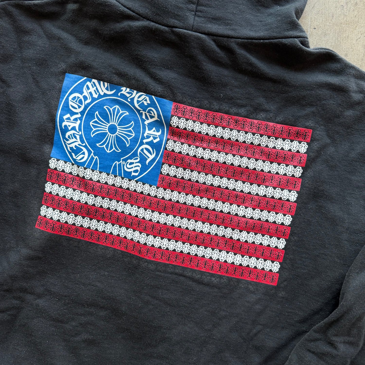 S Chrome Hearts USA Flag Logo Hoodie