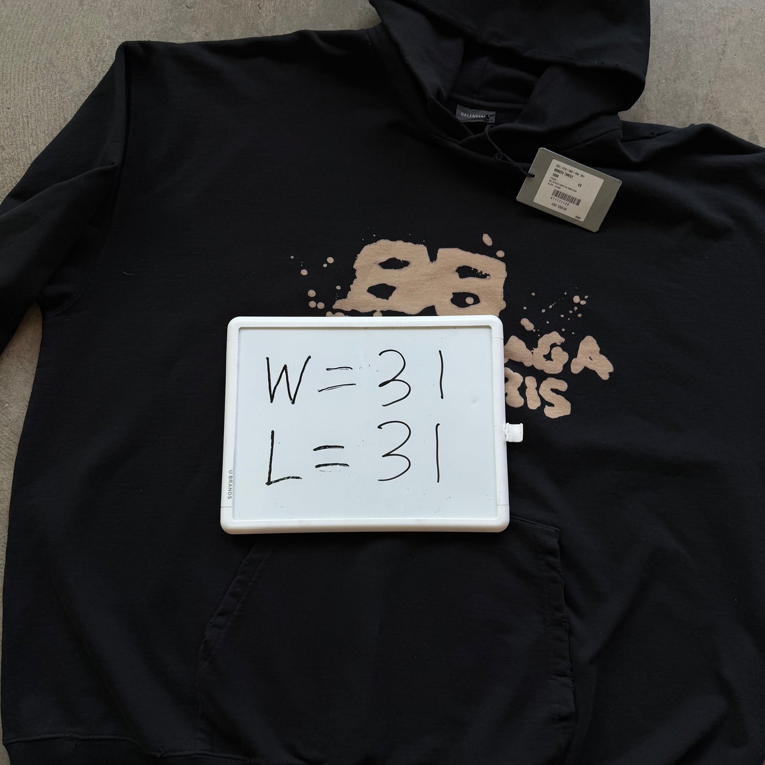 XS Balenciaga Hand Drawn BB Icon Hoodie