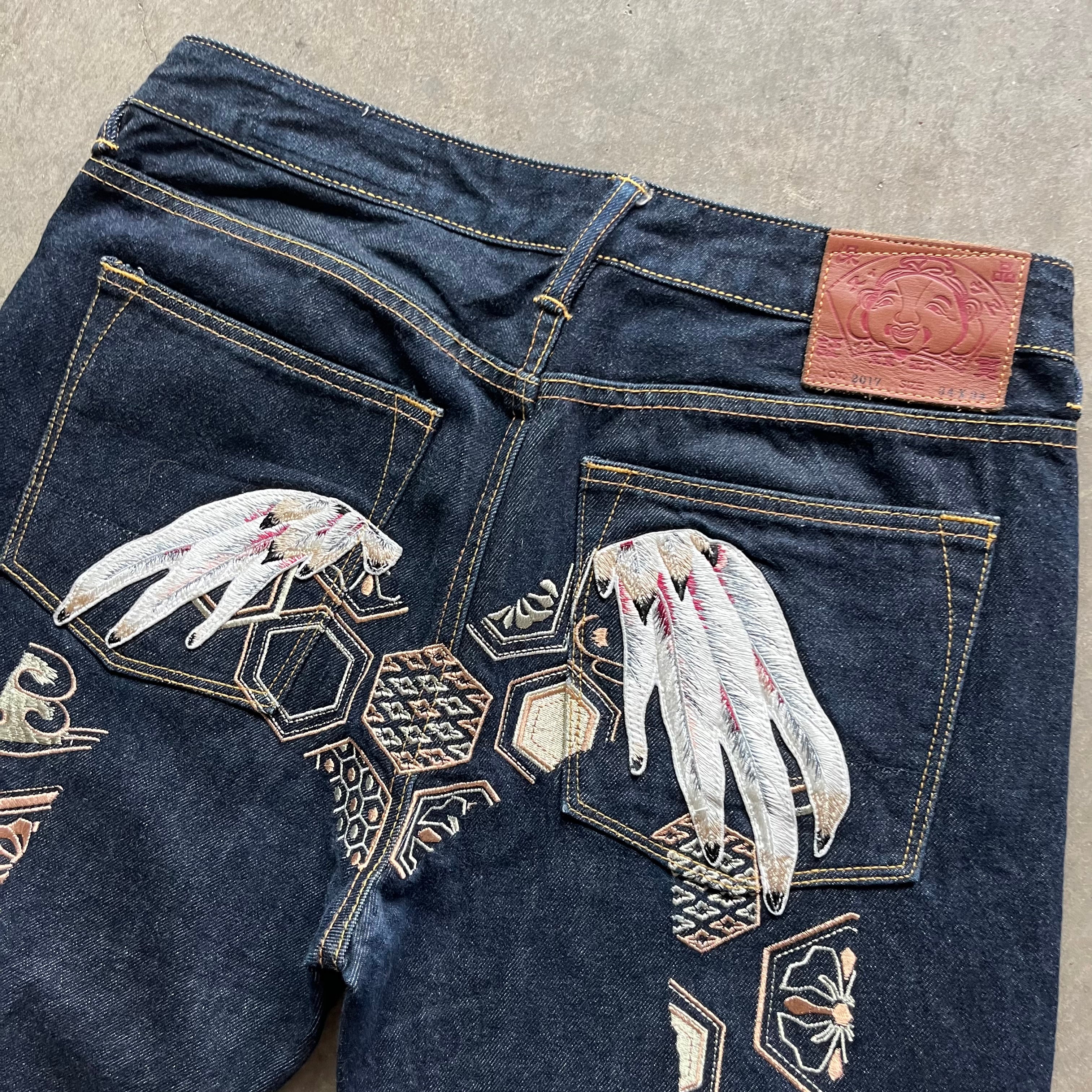 34x30 Evisu Feather Jeans