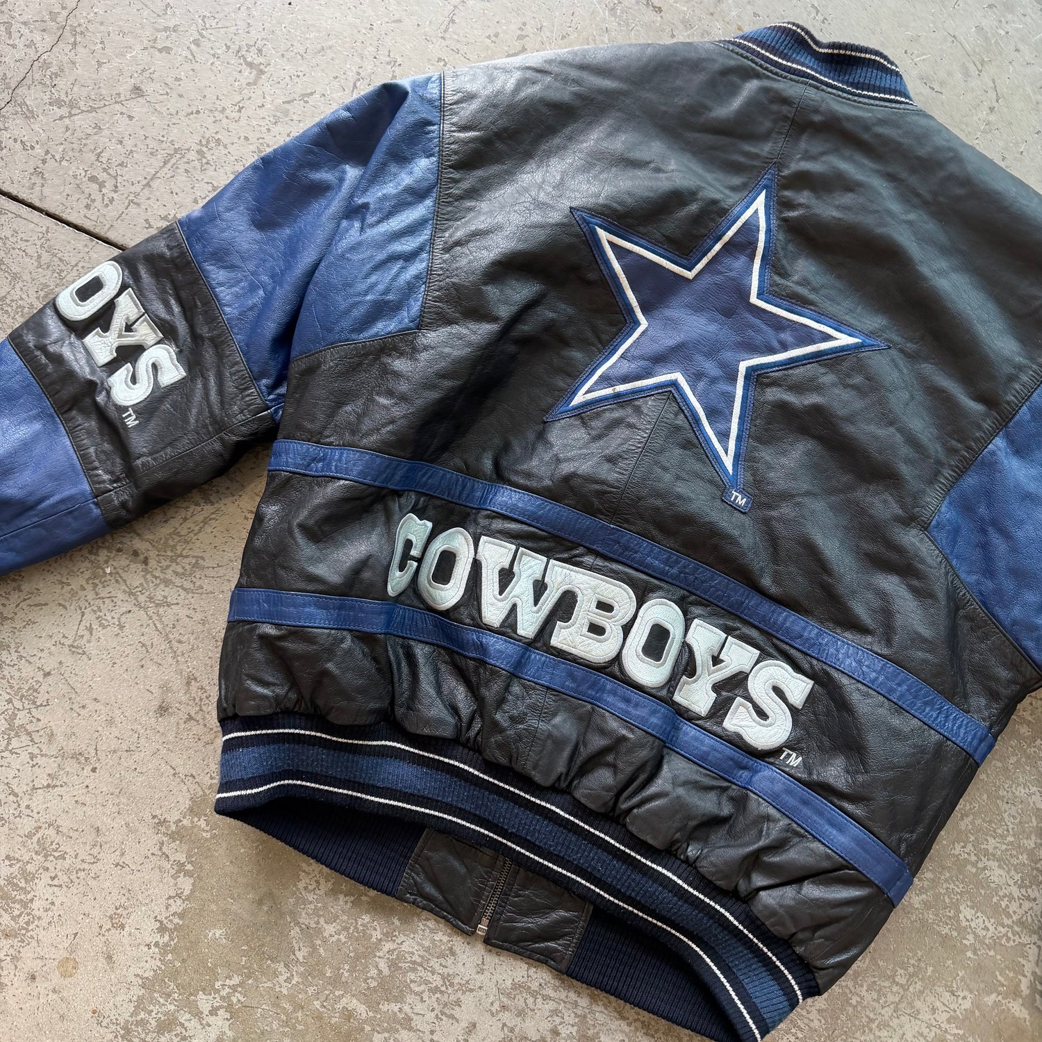 L 90s Dallas Cowboys Leather Jacket