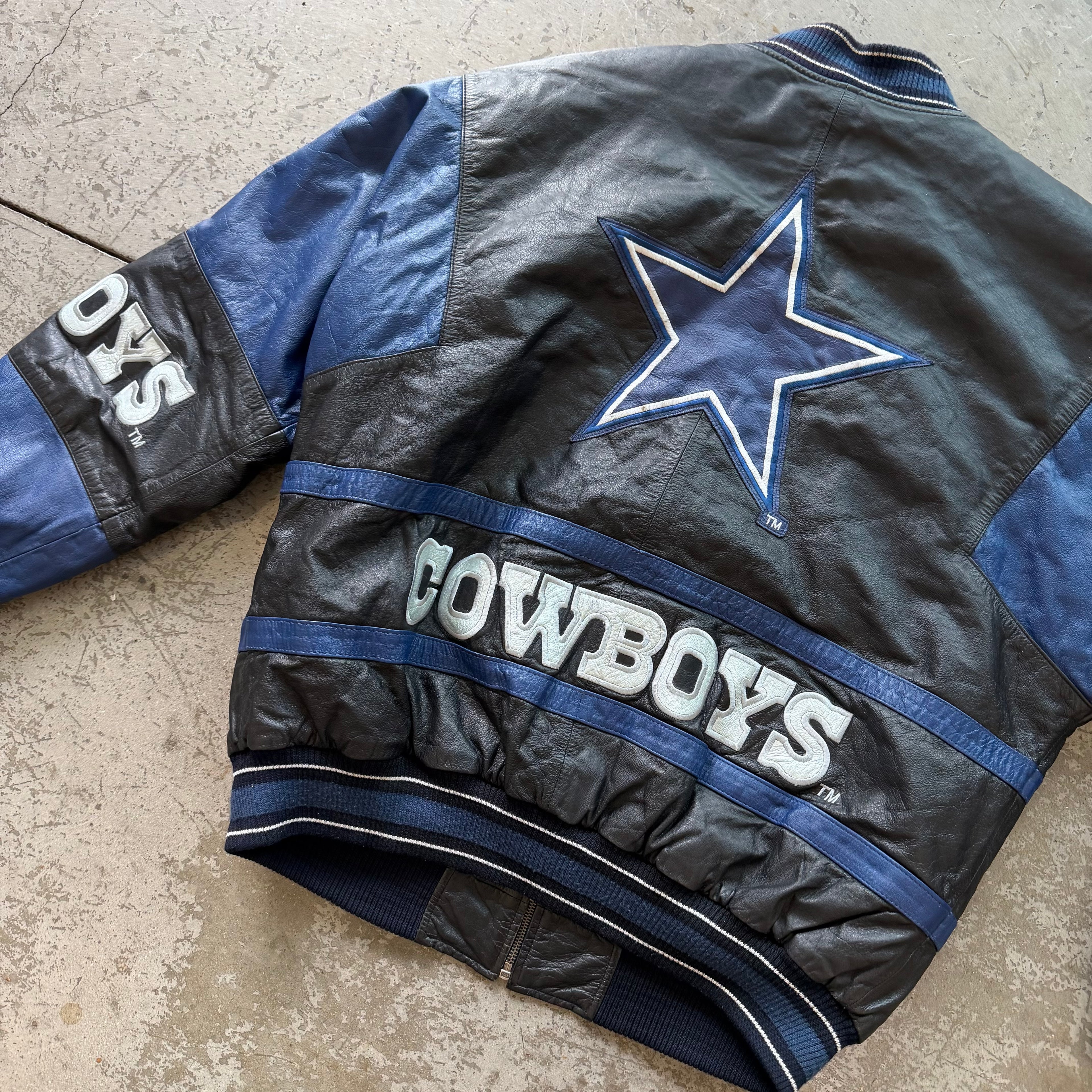 L 90s Dallas Cowboys Leather Jacket