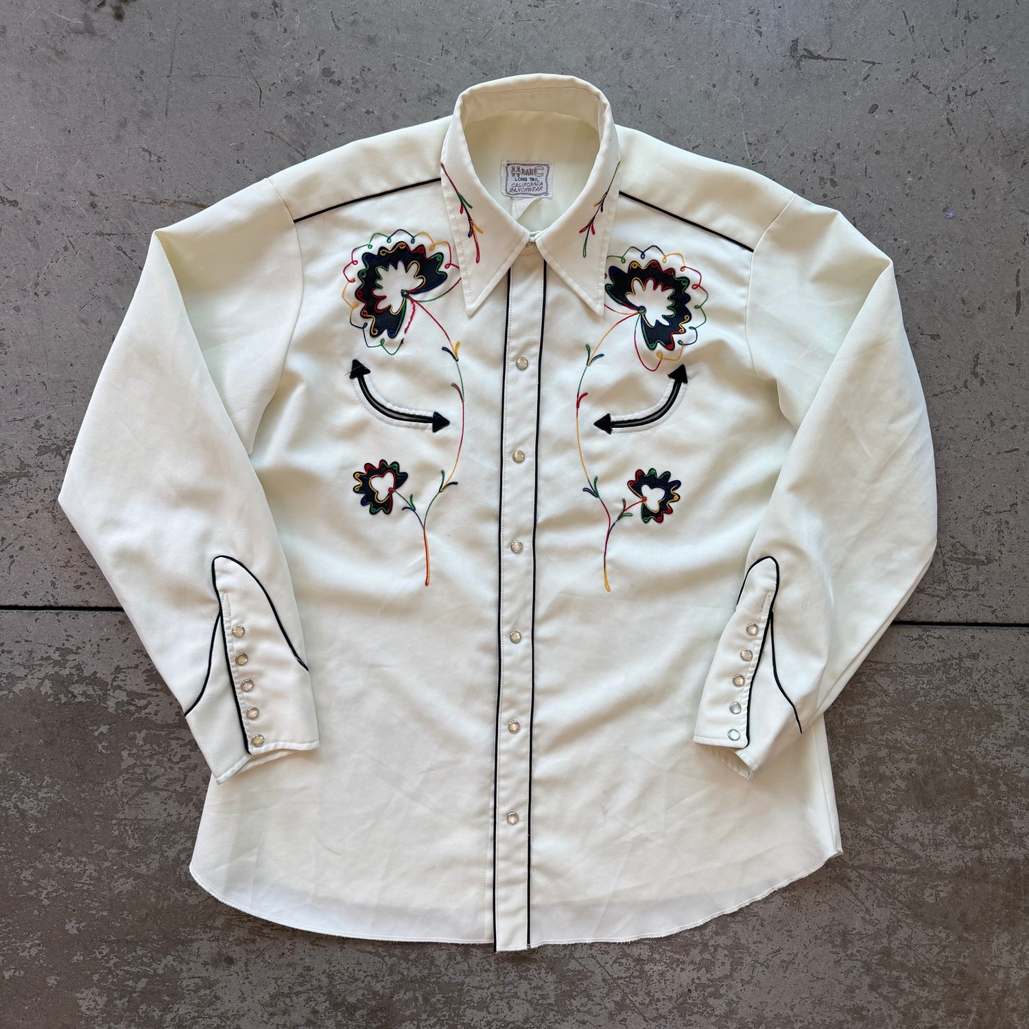 XL 80s H bar C Embroidered Pearl Snap