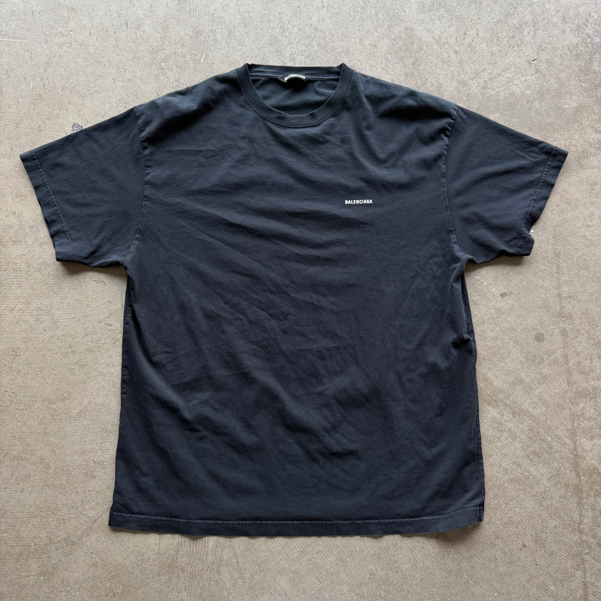 XL Balenciaga Logo Tee Black