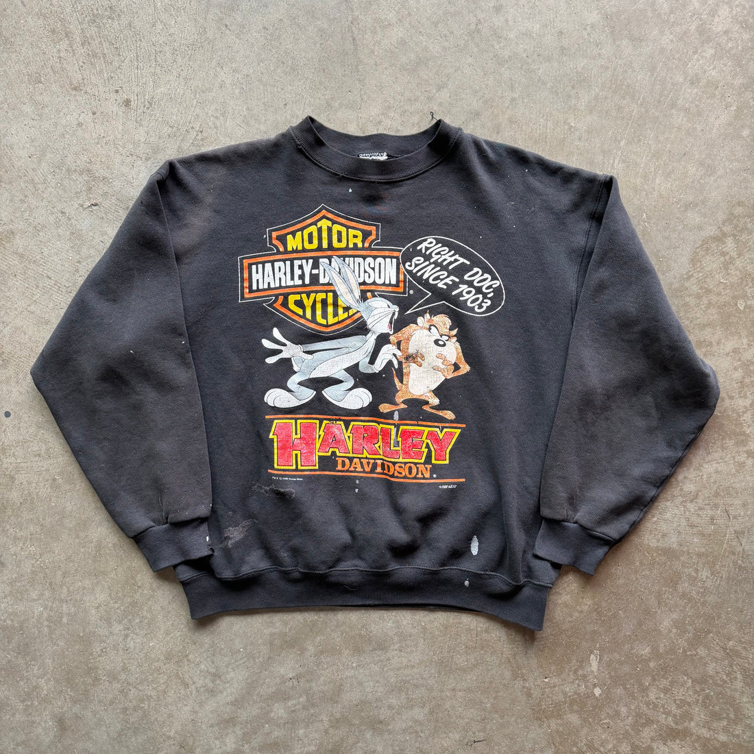 XL 93 Thrashed Taz Harley Crewneck