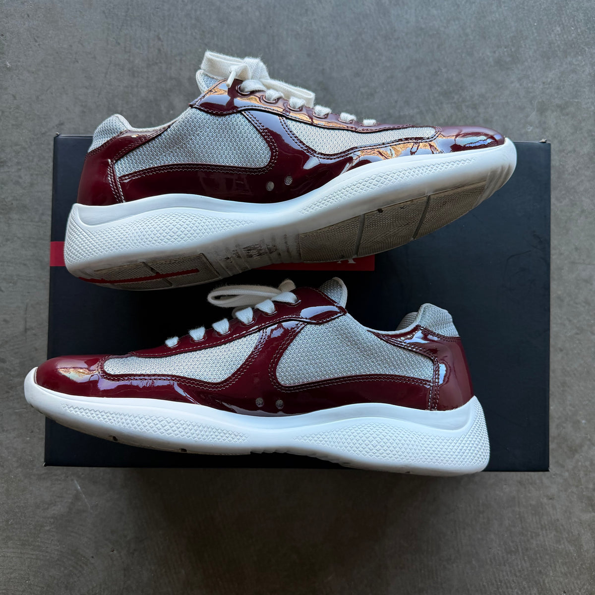 Used 9.5 Prada America Cups Maroon
