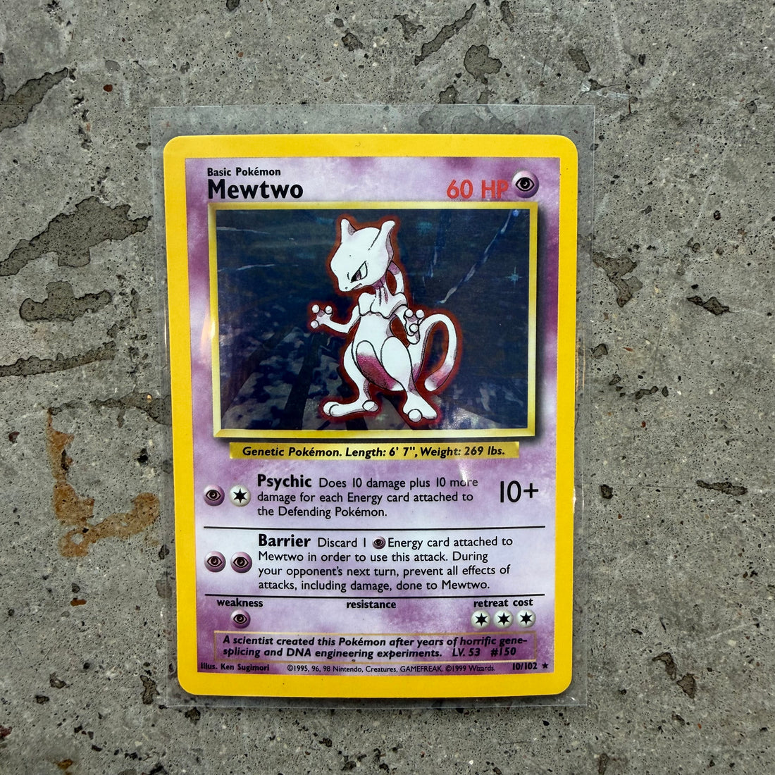 Mewtwo Holo Base Set Unlimited 10/102