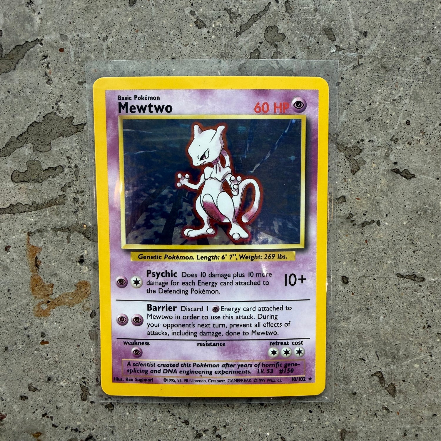 Mewtwo Holo Base Set Unlimited 10/102