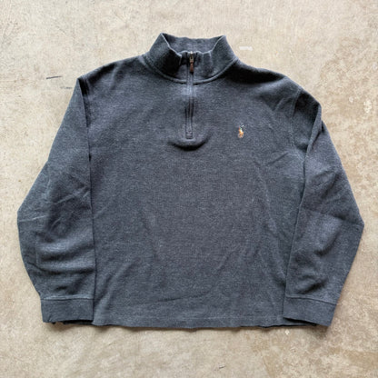 L Grey Polo Quarter Zip