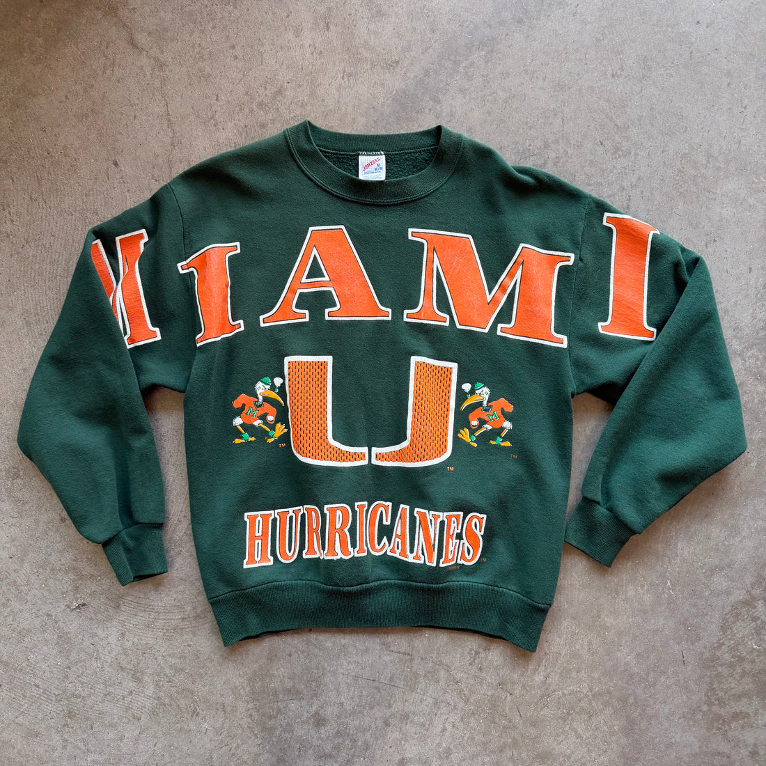 M 90s Miami Hurricanes Spellout Crewneck