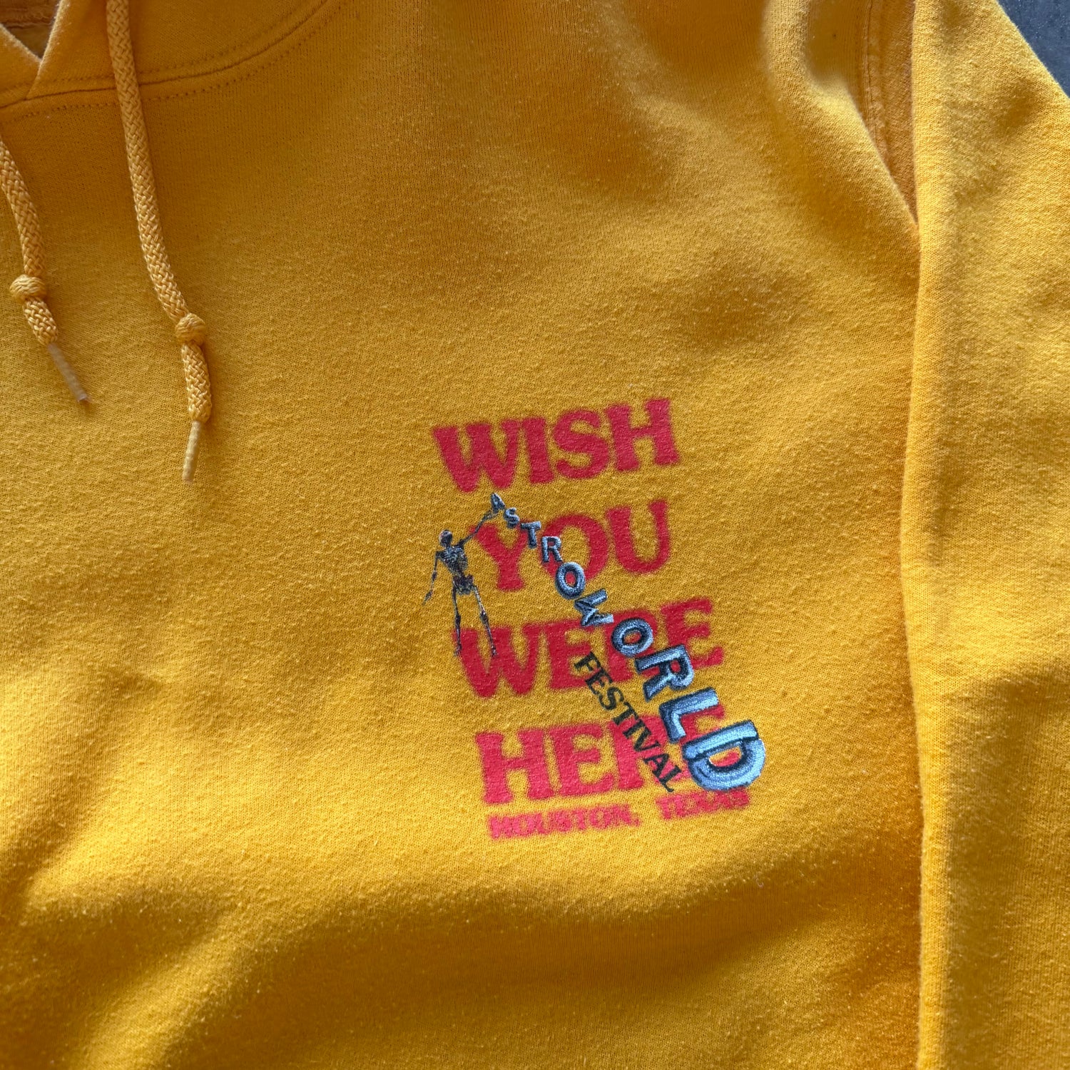 S Astroworld Wish You Were Here Hoodie Yellow